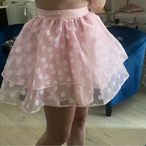 NBD Pink tiered Mini Skirt sz M